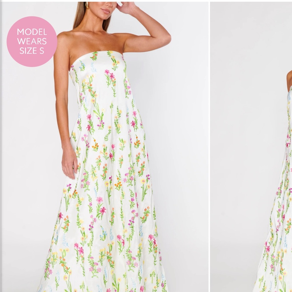 Show Me Your MuMu Strapless Floral Maxi Dress